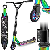 KESSER® Stunt Scooter X-Limit - 360° Lenkung Robuster Funscooter Stuntscooter mit ABEC 9 Kugellagern, 100 mm PU Räder, Kickscooter Tretroller Cityroller Trick Roller für Kinder Erwachsene, Rainbow