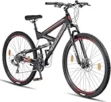 Licorne Bike Strong 2D Premium Mountainbike in 29 Zoll - Fahrrad für Jungen, Mädchen, Damen und Herren - Scheibenbremse vorne und hinten - 21 Gang-Schaltung - Vollfederung