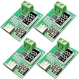 4Pcs Type-C QC AFC PD2.0 PD3.0 to DC Fast Charge Decoy Trigger Polling Detector USB-PD Notebook Power Supply Change Board with LED Support 5V/9V/12V/15V/20V Fixed Voltage Output (PDDecoy)