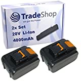 2x Trade-Shop Premium Li-Ion Akku 20V / 4000mAh / 80Wh für DeltaFox 20V Akku-Werkzeuge Rockwell RD2865 RD2871 RD2872 RD2873 RD2874 RK1808K2 RK1809K2