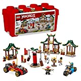 LEGO 71787 NINJAGO Kreative Ninja Steinebox, Spielzeug Aufbewahrungskiste mit Ninja-Auto und Motorrad, Dojo und Minifiguren für Kinder ab 5 Jahren