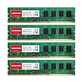 【DDR3 RAM】 GIGASTONE 16GB Kit (4x4GB) DDR3/DDR3L 1600MHz (1333MHz) PC3-12800 (PC3-10600) CL11 1.35V/1.5V 2Rx8 UDIMM 240 Pin Nicht-ECC ungepuffert PC Desktop Hochleistung Arbeitsspeicher Upgrade