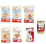 Kinder Ferrero Mega pack - Brioss, paneciok, kornetti Kuchen mit Milch und Kakao 6 Stück Kekse Riegel + Italian Gourmet polpa 400g