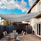 Dripex Sonnensegel 4x5 m Sonnenschutz Set inkl Befestigungsseile Rechteckig Wasserabweisend Polyester Imprägniert 95% UV Schutz Windschutz Wetterschutz für Balkon Garten Terrasse Grau