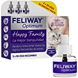 FELIWAY Optimum - Neue Generation von Pheromonen - löst alle Anzeichen von Stress der Katze - Kratzer, Ängste, Veränderungen, Urinmarkierung und Konflikte zwischen Katzen (3 Nachfüllungen)