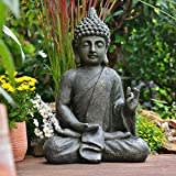 INtrenDU Betender Garten Buddha 52cm - Steinoptik für innen und außen