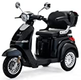 VELECO 3 Räder Elektroscooter 1000W Seniorenmobil E-Fahrzeug 3 Farben (Schwarz)