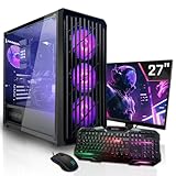 SYSTEMTREFF Gaming Komplett PC Set AMD Ryzen 5 8400F 6x4.7GHz | Nvidia RTX 4060 Ti 8GB DX12 | 1TB M.2 NVMe | 32GB DDR5 RAM | WLAN Desktop Paket Computer für Gamer, Gaming