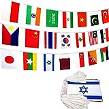 LoveVC Asien Asien 48 Länder String Flaggen Banner Set, 18 m, 48 Flaggen