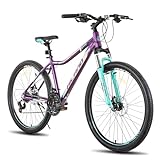 Hiland 26 Zoll Mountainbike für Frauen, 21-Gang mit Lock-Out-Federgabel, Dual-Scheibenbremsen, Aluminium-Rahmen MTB, Erwachsene Damen Damen Fahrrad Herrenfahrrad, Violett