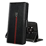 Xiaomi Poco X3 Pro / Poco X3 NFC Hülle, Magnet Ledertasche Handyhülle, Klapp Leder Kartenfächer Schutzhülle, Flip Slim TPU Bumper Silikon Bookcase, Stoßfeste Cover für Poco X3 Pro / PocoX3 NFC Schwarz