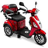 Rolektro E-Trike 25 V.3 Pro Dreirad Rot - 1000W Elektromobil - 70km Reichweite - herausnehmbarer Lithium Akku - Seniorenmobil mit Straßenzulassung