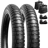 YunSCM 2er-Pack 60TPI 26 Zoll Reifen 26x4.0 ETRTO 100-559 und 26 Zoll Schläuche AV32mm Schrader Ventil kompatibel 98/102-559 26x4.0 Rennrad Fahrradreifen und Schläuchen (H907)