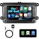 Lehwey Bluetooth Autoradio mit Bildschirm für Golf 5 6 VW Polo T5 Passat Touran Seat mit Navi WLAN FM/AM, Apple Carplay, Android Auto, Lenkrad Strg, 2Din Android 13 Dab Auto Radio Touch Display 7 Zoll