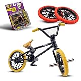 TAILWHIP Finger Bike BMX, BMX-Fingerfahrrad aus Metalllegierung für schwindelerregende Tricks, Mini Fahrrad Spielzeug mit original Zubehör, Fördert Handmotorik (Deep Black)