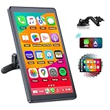 Lamto 7 Zoll Horizontaler/Vertikaler Carplay Bildschirm Kompatibel mit Apple Carplay&Android Auto,OTA-Upgrade,Magnetischer Halter,Digital Receiver mit Siri/GOO-gle Voice GPS Navigation,Touch Screen