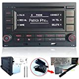 SCUMAXCON Autoradio Audio Stereo RCN210 für VW Golf MK4 Polo Passat B5 USB MP3 AUX SD Integriertes Bluetooth mit CD Spieler