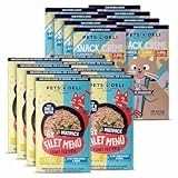 Pets Deli Bundle für Katzen mit Filet Menü Nassfutter Multipack und Cremesnack Multipack 1020g