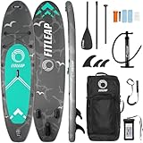 Fitleap Premium Stand Up Paddle Board aufblasbar - SUP Board Set mit Hochdruckpumpe, verstellbarem Paddel und Rucksack - Ideal für Anfänger und Profis - Perfekt für Yoga, Surfen und Wassersport