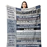 Yesbird Sohn Geschenk von Mama, 18. Geburtstag Junge, Azubi Geschenk, Mutmacher Geschenk, Sohn, Mutter Sohn Geschenk, Geburtstag, abschluss Geschenk Decke 150x130CM