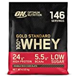 Optimum Nutrition Gold Standard 100% Molkenproteinpulver für Muskelaufbau & -regeneration mit natürlich vorkommendem Glutamin & BCAA-Aminosäuren, Double Rich Chocolate, 146 Portionen, 4,53 kg