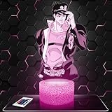 Nachttischlampe - Touch-Nachtlicht Jojo's Bizarre Adventure Manga 3D-LED-Lampe Illusion, Geschenkidee Weihnachten Geburtstag Junge und Mädchen Nachttischlampe Kinder- oder Erwachsenenzimmer TOP