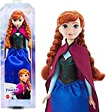 Mattel Disney Prinzessin Anna Puppe, Die Eiskönigin Puppe, kämmbare Haare, beweglich, im Reiseoutfit, abnehmbarer Umhang, Disney Geschenke, Spielzeug ab 3 Jahre, HLW49