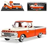 alles-meine.de GmbH Ford F-100 Custom Cab Pick-Up Pritsche 1965 Orange Weiss 1/18 Sun Star Modell Auto