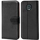 Verco Handyhülle Moto G6 Plus Hülle, Klapphülle für Motorola Moto G6 Plus Tasche PU Leder Flip Case Brieftasche - Schwarz