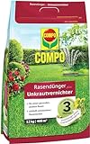 COMPO FLORANID Rasendünger plus Unkrautvernichter, 3 Monate Langzeitwirkung, Feingranulat, 12 kg, 400 m²