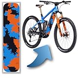 Designfolie für E-Bike Akkucover für CUBE Stereo | Reaction Hybrid Modelle, Rahmenschutz eBike, Fahrrad Aufkleber, Bike Sticker (Cube Abdeckung 20-04377, 21-11463, 20-01818, Blue ´n´ Orange)