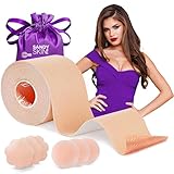 Sandy Skin Fashion Beauty Tape Doppelseitiges Textilklebeband & Brustpads Nippel (Nude Hautfarbe) (Hautfarbe)