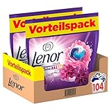 Lenor Waschmittel PODS All-in-1, 104 Waschladungen, Amethyst Blütentraum, Color Waschmittel, Langanhaltende Frische und Tiefenreinigung selbst bei niedrigen Temperaturen