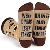 ZFSOCK Lustige Socken Geschenke für Männer: Wenn Du Das Lesen Kannst Bring Mir Kaffee Rutschfeste Spruch auf Sohle Herren Weihnachtsgeschenke Wichtelgeschenk Scherzartikel für Beste Freundin Bruder