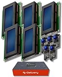 AZDelivery 5 x HD44780 2004 LCD Display Bundle Blau 4x20 mit weißen Zeichen mit I2C Schnittstelle kompatibel mit Arduino und Raspberry Pi inklusive E-Book!