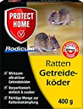 PROTECT HOME Rodicum Ratten Getreideköder, praktische, auslegefertige Portionsbeutel mit zuverlässiger Wirkung gegen Rattenbefall, 400g Faltschachtel Blau