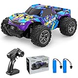 ACAMMZAR AT1 Ferngesteuertes Auto, RC Auto für Jungen 60+min Laufzeit mit 2 Akku, 2WD 2.4GHz Offroad Elektrisches Spielzeugauto mit LED Lichtern Geschenk für 6 7 8 jährige Kinder Erwachsene, Violett