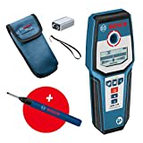 Bosch Professional digitales Ortungsgerät GMS 120 (Bohrlochmarker, max. Detektionstiefe Holz/Eisenmetalle/Nichteisenmetalle/spannungsführende Leitungen: 38/120/80/50 mm) - Amazon Exclusive Set