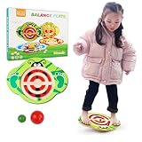 Marienkäfer Holz Balance Board Balanciersteine für Kinder ab 3 4 5 6 mit Kugellabyrinth und 2 Kugeln Montessori Motorik Koordination Gymnastik & Geschicklichkeit Spielzung Geschenke Jungen & Mädchen