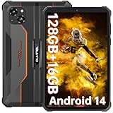 OUKITEL RT3 Pro Outdoor Tablet Android 14 - Wasserdicht Tablet 8 Zoll, 5150mAh 16GB+128GB Robustes Tablets Dual SIM 4G, 16MP+8MP Kamera Mini Tab, Face ID, NFC, Orange