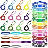 JieyueJewelry 36-teiliges Hundehalsband und Leine, Set mit Schnellverschluss-Schnalle, verstellbar, Pfotenabdruck, Welpenhalsband, weiches Nylon, Haustierhalsband für Welpen, kleine Hunde,