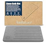 Amilutuo Badematte Stein, Diatomite Stone Bath Mat, rutschfeste Stein Badematte, Badematte Stein Schnelltrocknend