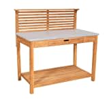 Teak Pflanztisch mit Schublade - Teak - Box - Truhe - Aufbewahrungsbox - Kiste - Outdoormöbel - Teakholz - für Balkon, Terrasse, Wintergarten, Garten