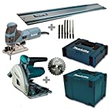 Makita MEU029J Tauchsäge SP6000J + Stichsäge 4351FCTJ + Führungsschiene + Makpac