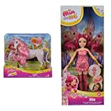 Simba 109480094 - Mia and Me Einhorn Lyria & 109480089 – Mia and Me Neue Puppe Mia mit Glasaugen