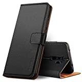 Hianjoo Hülle Kompatibel für Xiaomi Redmi Note 8 Pro, Handyhülle Premium Leder Flip Wallet Case Kompatibel für Xiaomi Redmi Note 8 Pro [Standfunktion/Kartenfächern/Magnetic Closure Snap], Schwarz