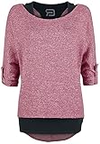 RED by EMP Damen rot-Schwarze Shirt-Kombination aus Sweatshirt und Top 3XL