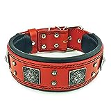 Bestia™ "EROS Hundehalsband für große Hunde. 100% Leder. Weich gepolstert. 6,3 cm breit. TOP Qualität!