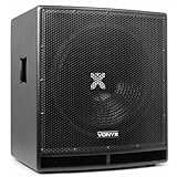 Vonyx SWP15 PRO - Aktiv Subwoofer, stabile Bassbox, PA Aktiv 15 Zoll, 800 Watt Tieftöner mit integrierter Verstärker, XLR DJ Lautsprecher Aktivsubwoofer in schwarz