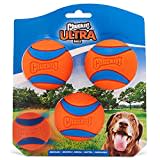 Chuckit! Ultra Ball Hundespielzeug-Ball, langlebig, Gummi, hohe Sprungkraft, schwimmend, Chuck It Launcher, kompatible Spielzeugbälle für Hunde, 3 Stück, Größe M